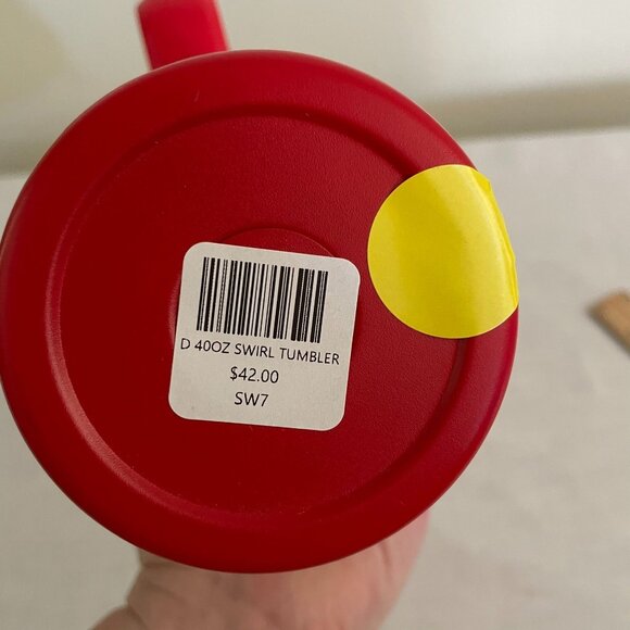 Katydid Large 40 oz Insulated Tumbler Mug w/ Handle Straw Groovy Swirles Design - Picture 7 of 8